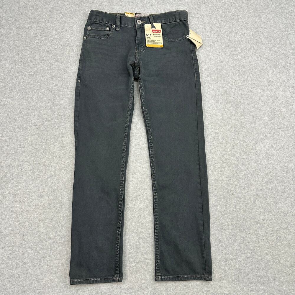 Levi's 511 Jeans Boys 10 Reg (25x25) Gray Slim Fit Adjustable Waist Tapered Leg